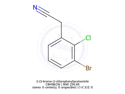 Chemical structure of 2-(3-bromo-2-chlorophenyl)acetonitrile