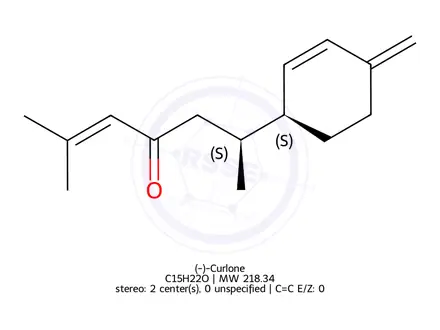 Chemical structure of (-)-Curlone