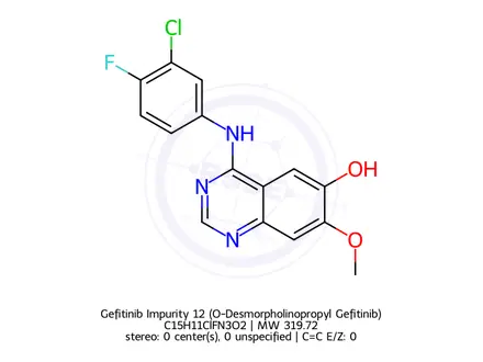 Chemical structure of Gefitinib Impurity 12 (O-Desmorpholinopropyl Gefitinib)