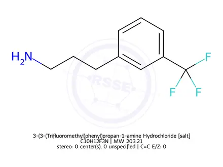 Chemical structure of 3-(3-(Trifluoromethyl)phenyl)propan-1-amine Hydrochloride