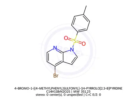 Chemical structure of 4-BROMO-1-[(4-METHYLPHENYL)SULFONYL]-1H-PYRROLO[2,3-B]PYRIDINE