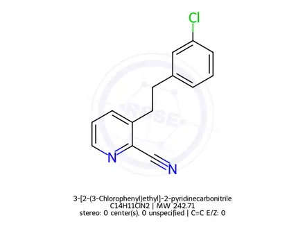 Chemical structure of 3-[2-(3-Chlorophenyl)ethyl]-2-pyridinecarbonitrile