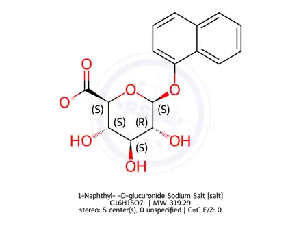 Chemical structure of 1-Naphthol-O-beta-D-Glucuronide Sodium Salt