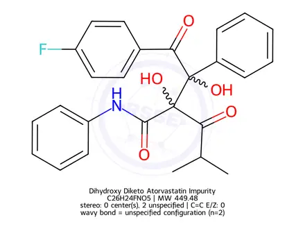 Chemical structure of Dihydroxy Diketo Atorvastatin Impurity