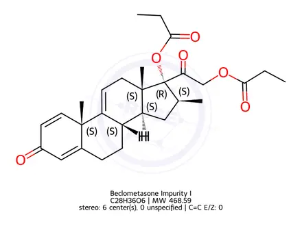 Chemical structure of Beclometasone Impurity I
