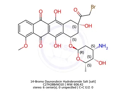 Chemical structure of 14-Bromo Daunorubicin Formate Salt