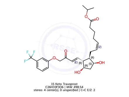 Chemical structure of 15-Keto Travoprost liquid