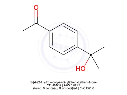 Chemical structure of 1-[4-(2-Hydroxypropan-2-yl)phenyl]ethan-1-one