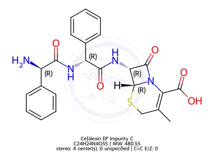 Chemical structure of Cefalexin impurity C