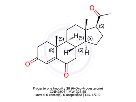 Chemical structure of Progesterone Impurity 28 (6-Oxo-Progesterone)