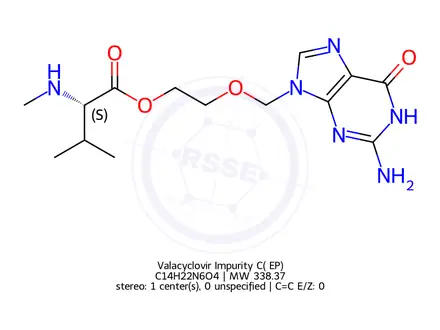 Chemical structure of Valacyclovir Impurity C( EP)