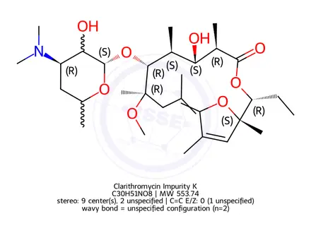 Chemical structure of Clarithromycin Impurity K