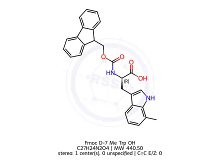 Chemical structure of Fmoc‐D-7‐Me‐Trp‐OH