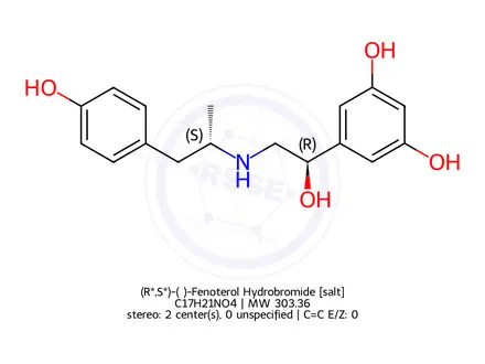 Chemical structure of (R*,S*)-(±)-Fenoterol Hydrobromide