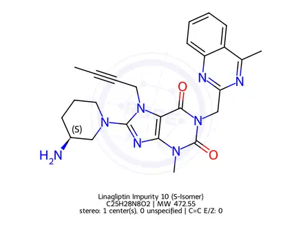 Chemical structure of Linagliptin Impurity 10 (S-Isomer)