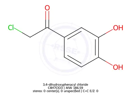 Chemical structure of 3,4-dihydroxyphenacyl chloride
