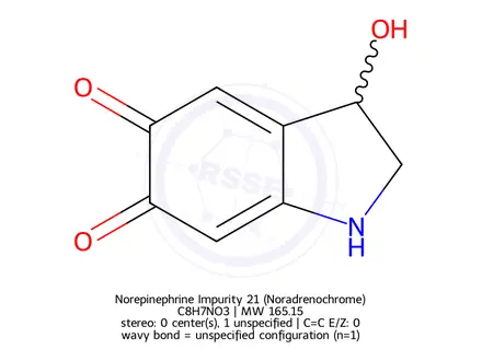 Chemical structure of Norepinephrine Impurity 21 (Noradrenochrome)
