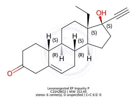 Chemical structure of Levonorgestrel EP Impurity P