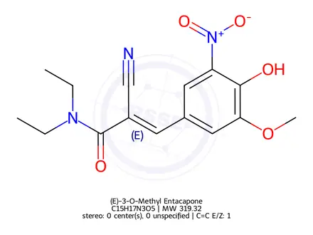 Chemical structure of (E)-3-O-Methyl Entacapone