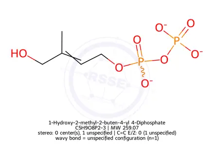 Chemical structure of 1-Hydroxy-2-methyl-2-buten-4-yl 4-Diphosphate