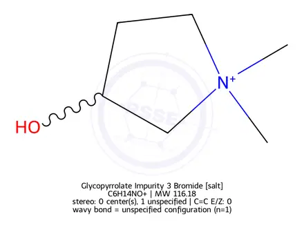 Chemical structure of Glycopyrrolate Impurity 3 Bromide