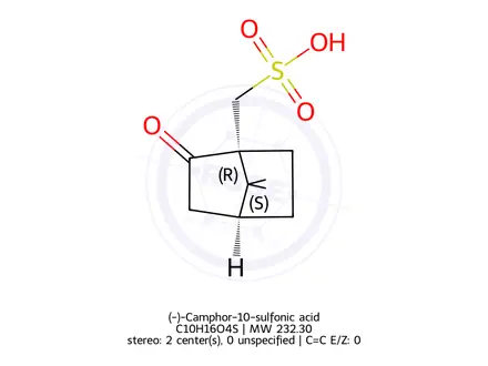 Chemical structure of (-)-Camphor-10-sulfonic acid