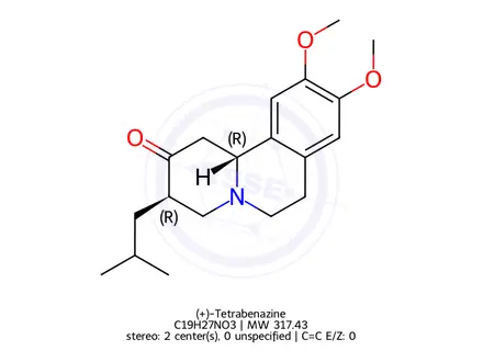 Chemical structure of (+)-Tetrabenazine