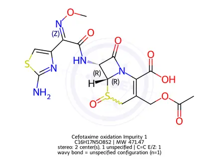 Chemical structure of Cefotaxime oxidation Impurity 1