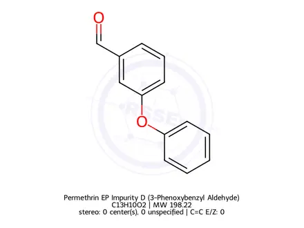 Chemical structure of Permethrin EP Impurity D (3-Phenoxybenzyl Aldehyde)