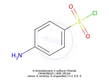 Chemical structure of 4-Aminobenzene-1-sulfonyl Chloride
