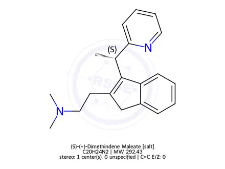 Chemical structure of (S)-(+)-Dimethindene Maleate