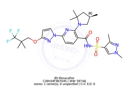 Chemical structure of (R)-Elexacaftor