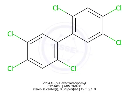 Chemical structure of 2,2',4,4',5,5'-Hexachlorobiphenyl