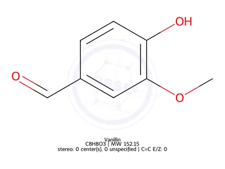 Chemical structure of Vanillin