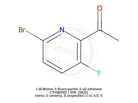 Chemical structure of 1-(6-Bromo-3-fluoro-pyridin-2-yl)-ethanone