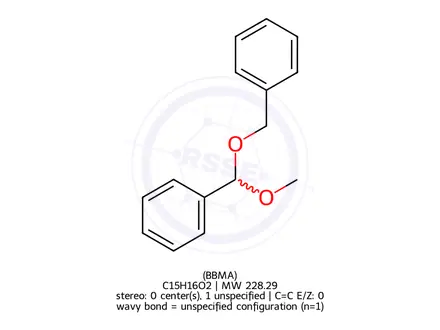 Chemical structure of Benzaldehyde Benzyl Methyl Acetal (BBMA)
