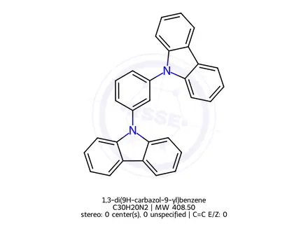 Chemical structure of 1,3-di(9H-carbazol-9-yl)benzene