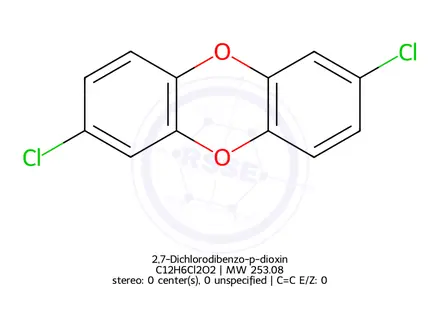Chemical structure of 2,7-Dichlorodibenzo-p-dioxin