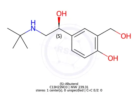 Chemical structure of (S)-Albuterol
