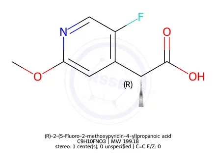 Chemical structure of (R)-2-(5-Fluoro-2-methoxypyridin-4-yl)propanoic acid