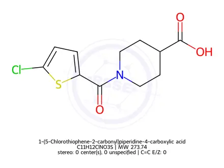 Chemical structure of 1-(5-Chlorothiophene-2-carbonyl)piperidine-4-carboxylic acid