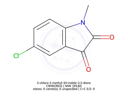 Chemical structure of 5-chloro-1-methyl-1H-indole-2,3-dione