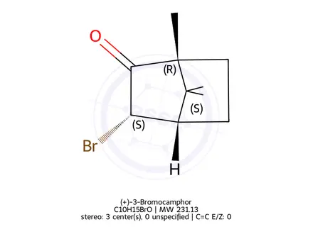 Chemical structure of (+)-3-Bromocamphor