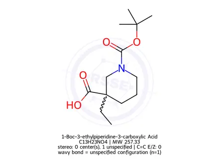 Chemical structure of 1-Boc-3-ethylpiperidine-3-carboxylic Acid