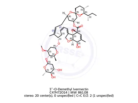 Chemical structure of 3``-O-Demethyl Ivermectin