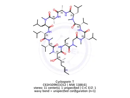 Chemical structure of Cyclosporin T