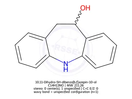 Chemical structure of 10,11-Dihydro-5H-dibenzo[b,f]azepin-10-ol