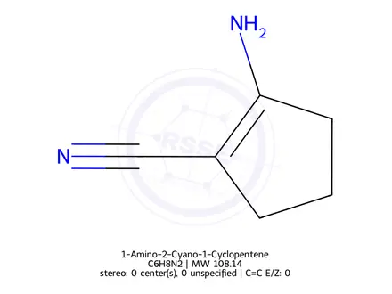Chemical structure of 1-Amino-2-cyano-1-cyclopentene