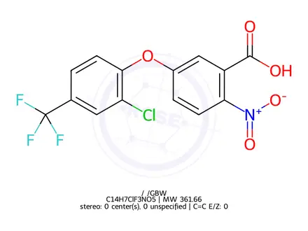 Chemical structure of Acifluorfen