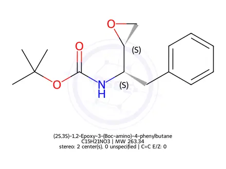 Chemical structure of (2S,3S)-1,2-Epoxy-3-(Boc-amino)-4-phenylbutane